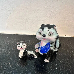 Vintage Napco Porcelain Skunk Figurines